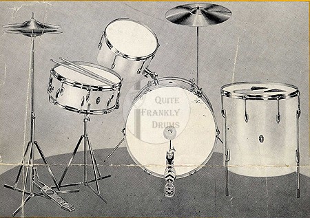 1958c AJAX 'Edgware' Single Headed Black Oyster drum kit.