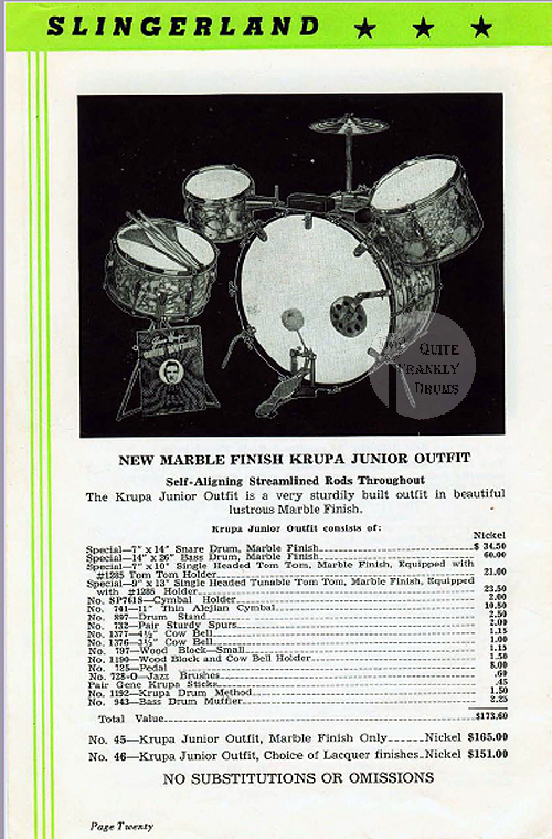 Slingerland 1941 Gene Krupa Junior Drum Set